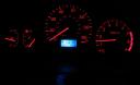 WRX Gagues with Red Bulb Covers and Blue LEDs